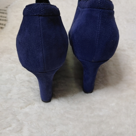 AQUATALIA Blue Suede Wedge Ankle Boots 6.5 - Picture 8 of 12